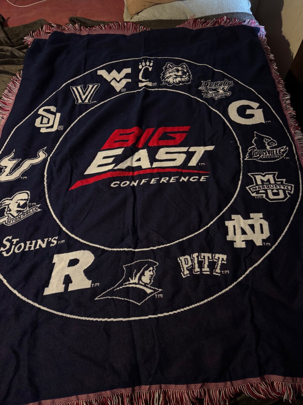 Big East Conference Navy Blue Woven Throw Blanket NCAA Teams